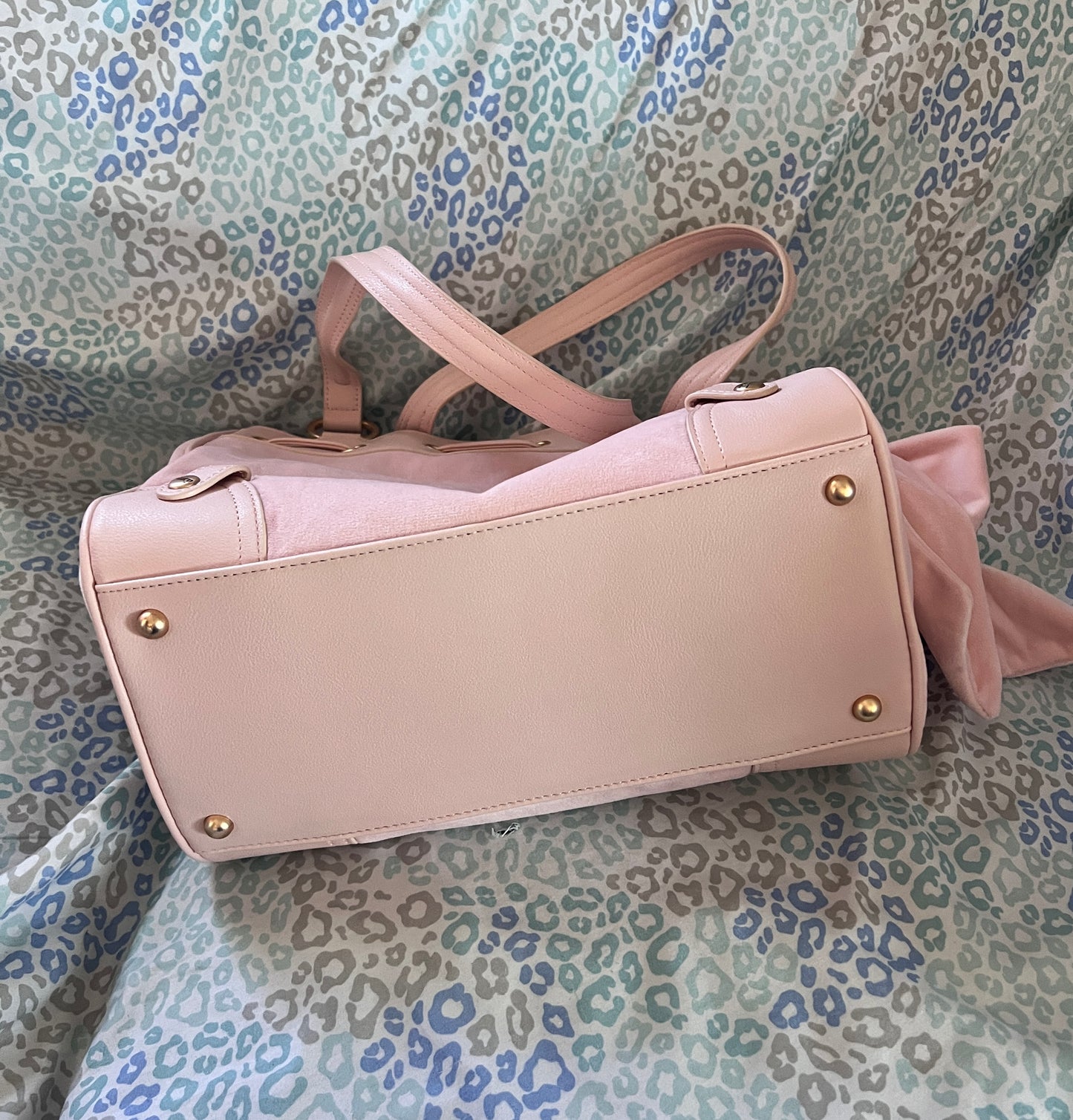New Light Pink Juicy Couture Purse Daydreamer Tote Bag Velour Handbag Key Charm