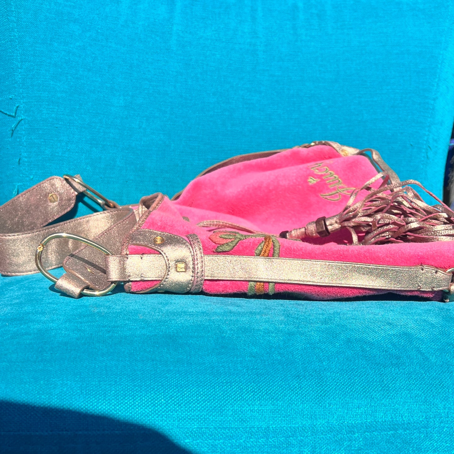 Vintage Pink Juicy Couture Purse Floral Satchel Bag Handbag Y2K Terry Custom Dye