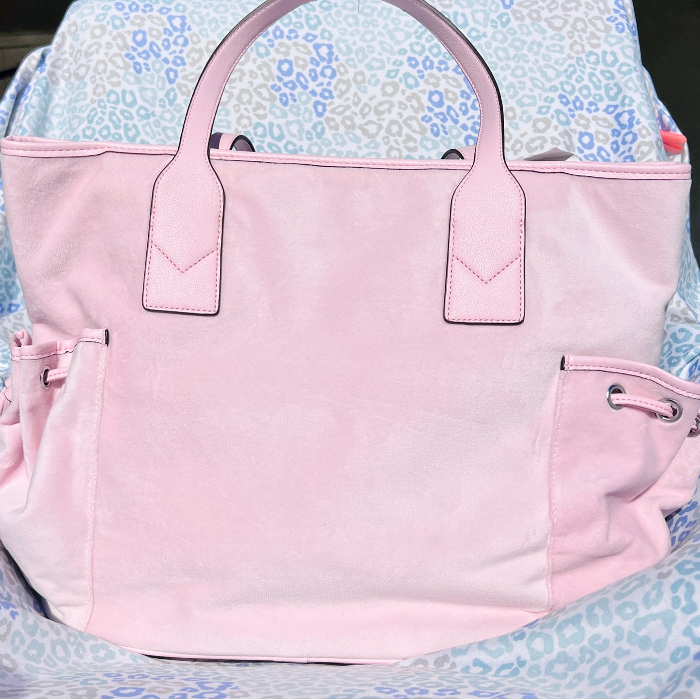 New Pink Juicy Couture Purse Tote Bag Couture Luxury Vintage Style Velour