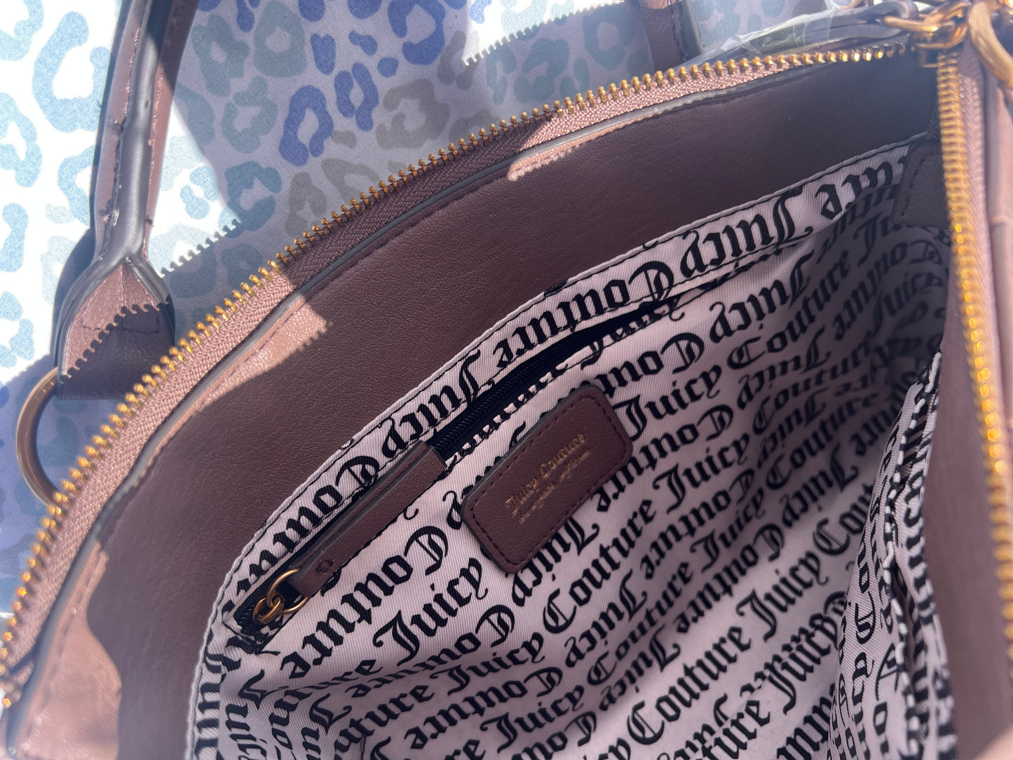 New Brown Juicy Couture Purse Handbag Satchel + Bag Charm Pleather