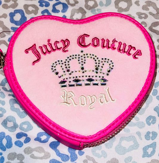 New Pink Juicy Couture Royal Wallet Clutch Coin Purse Card Holder Heart Wristlet