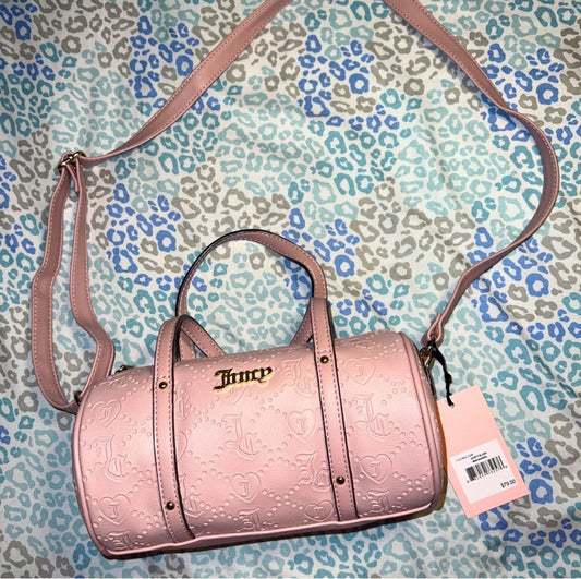 New Pink Juicy Couture Dusty Blush Mini Barrel Bag Purse Crossbody MSRP $79