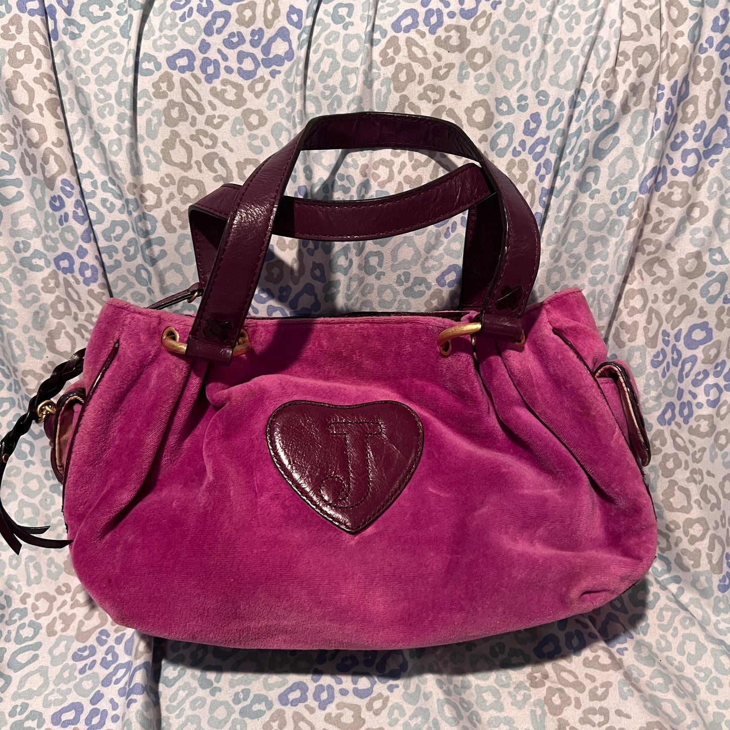 Vintage Purple Juicy Couture Purse Handbag Satchel Bag Y2K  Velour Rare