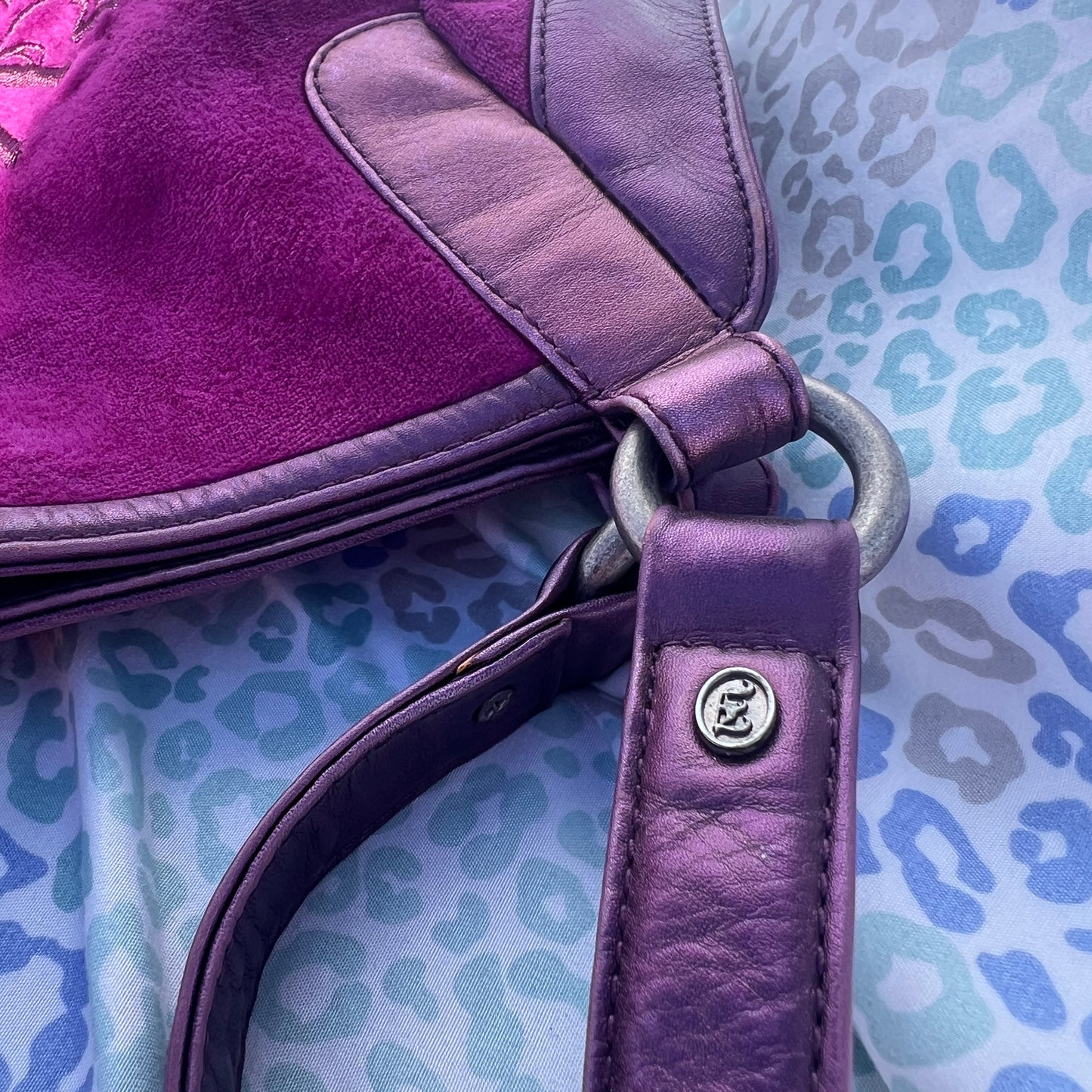 Vintage Rare Purple Juicy Couture Purse Shoulder Bag Handbag Satchel Velvet Y2K