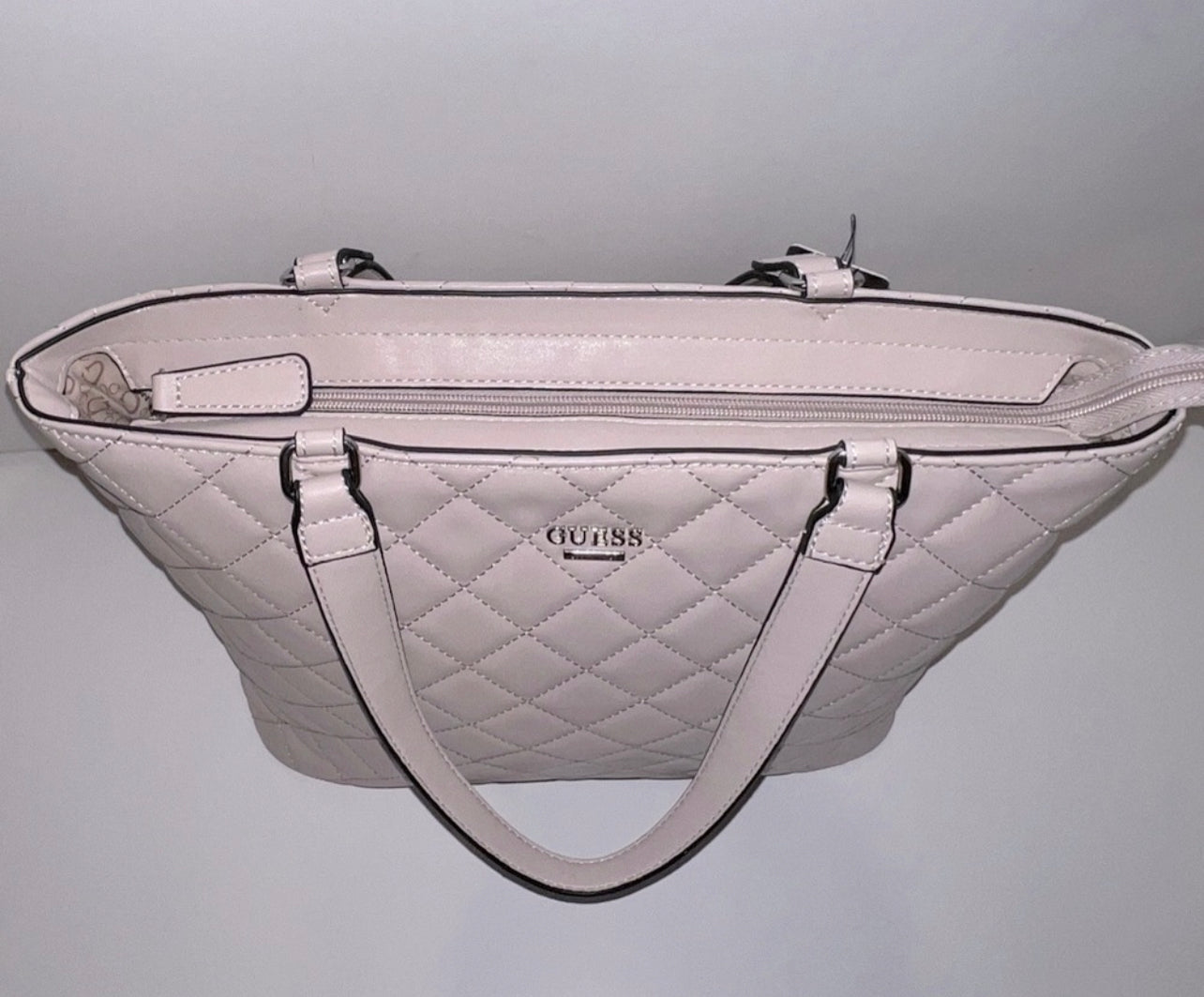 New Light Pink GUESS Tote Purse Satchel Hand Bag NWT Quilted