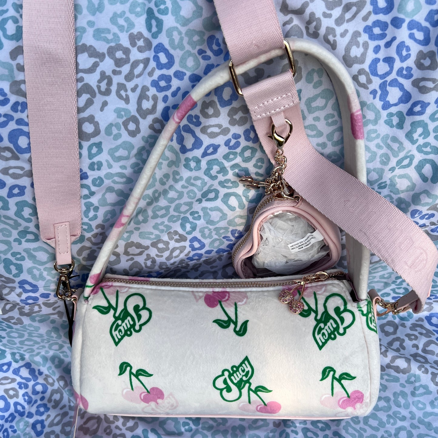 New Pink Juicy Couture Purse Crossbody Bag Cherry Satchel Gelato Handbag NWT