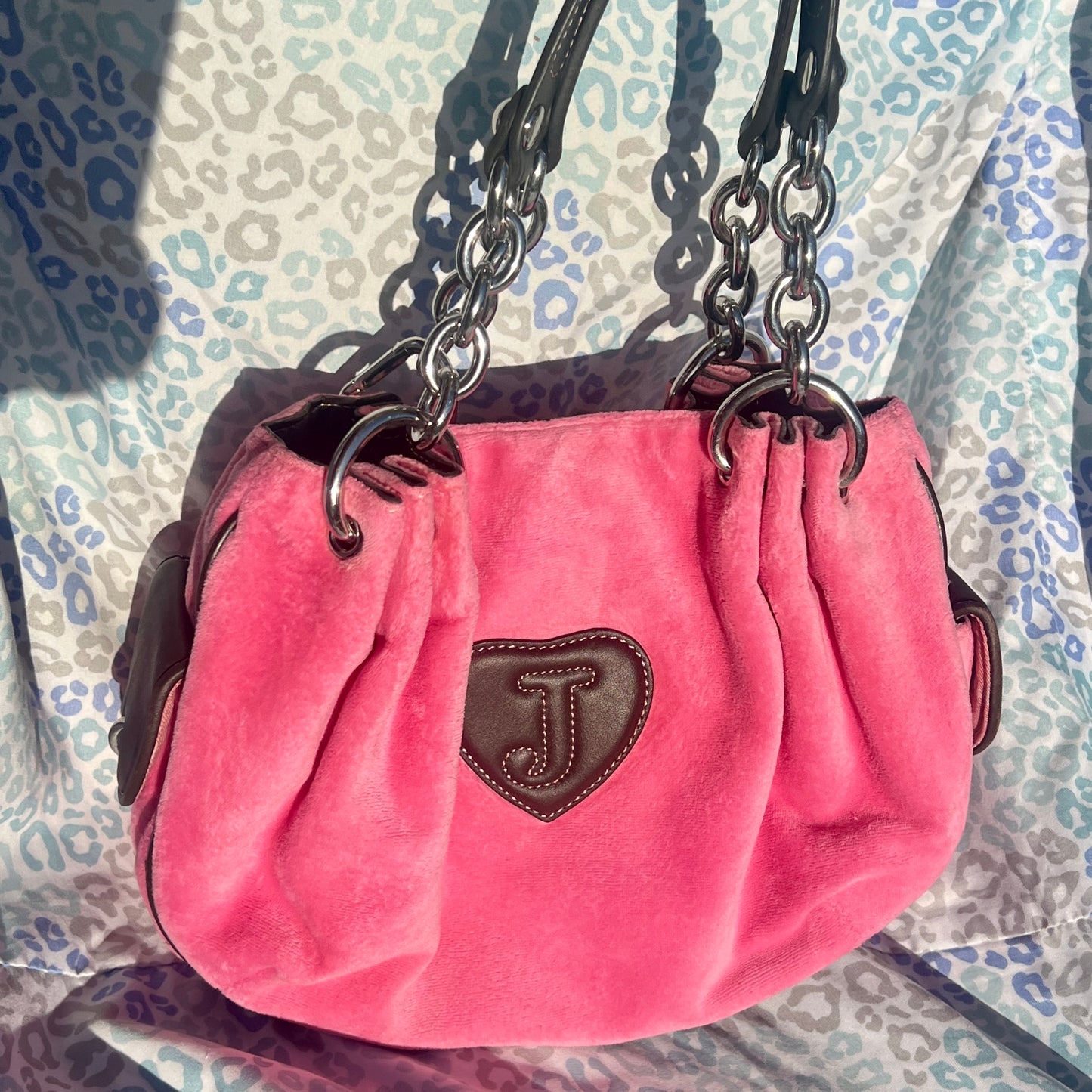 Vintage Pink Juicy Couture Purse Handbag Satchel Bag Velour Y2K