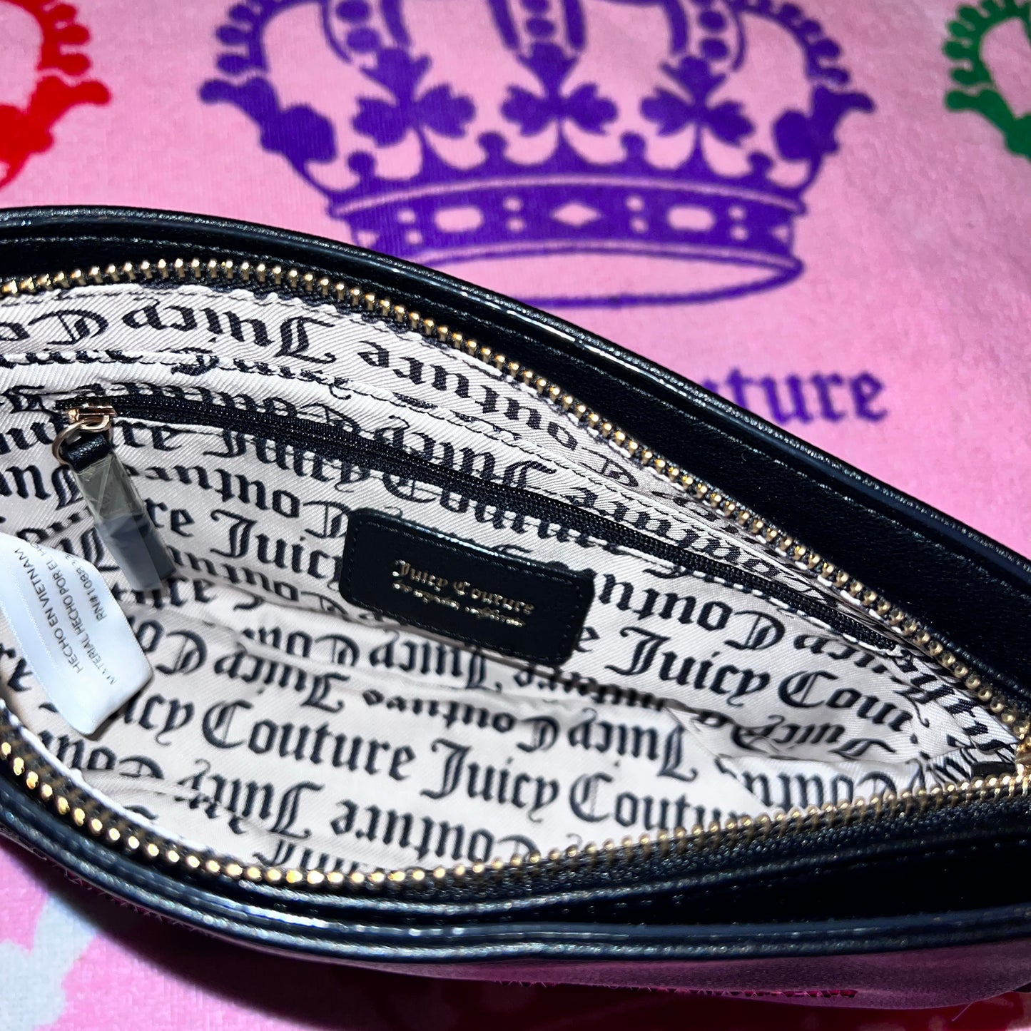 New Black Juicy Couture Purse Shoulder Bag Handbag MSRP $69 Liquorice Classic