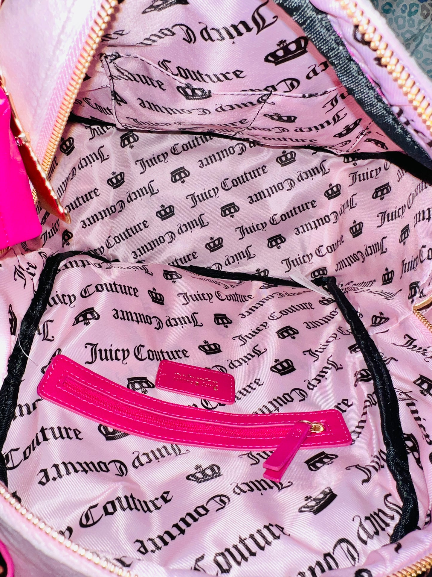 New Pink Juicy Couture Backpack Purse Scottie Dog Velour Bag XL Size Embroidered