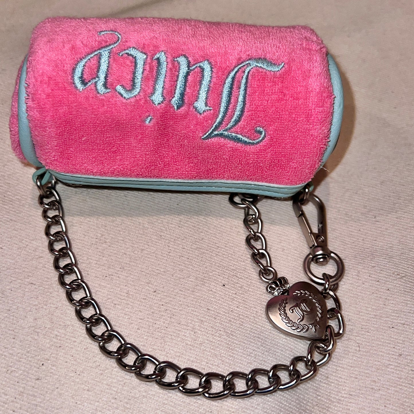 New Pink Juicy Couture Handbag Barrel Bag Heritage Purse Set of 2 Vintage Style