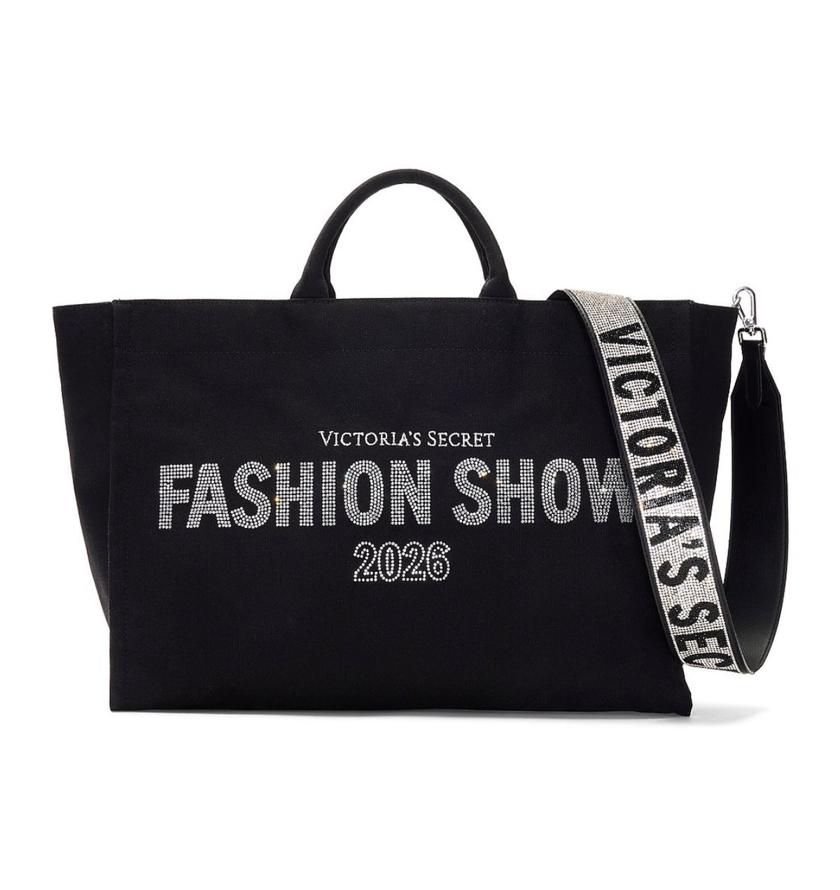 New Black Victoria’s Secret Fashion Show 2026 Tote Bag Shine Strap Purse VSFS 26