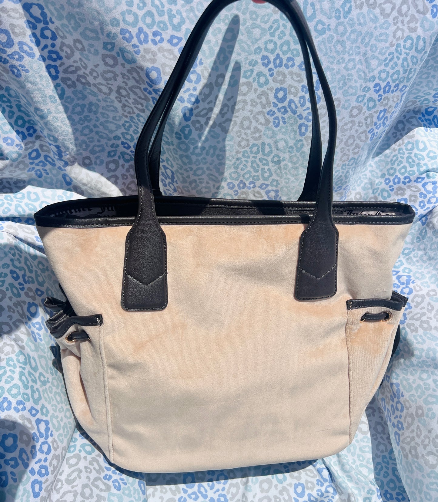 New Brown Beige Juicy Couture Purse Renaissance Tote Bag Velour Vintage Style