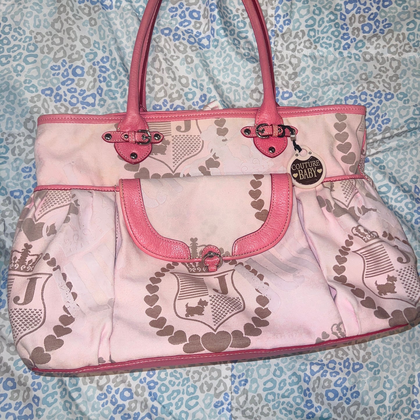 Vintage Pink Juicy Couture Purse Diaper Baby Bag Tote Handbag Y2K Changing Pad