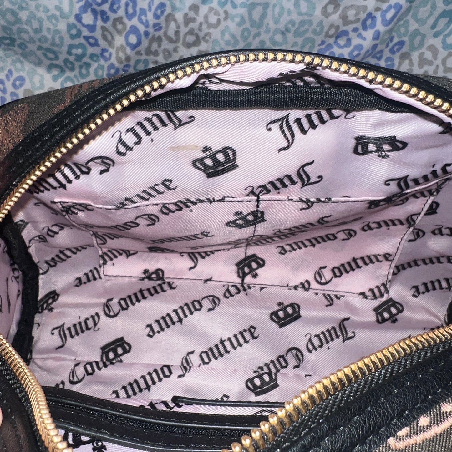 New Gold Black Juicy Couture Bowler Bag Purse Vintage Style Handbag Crown NWT