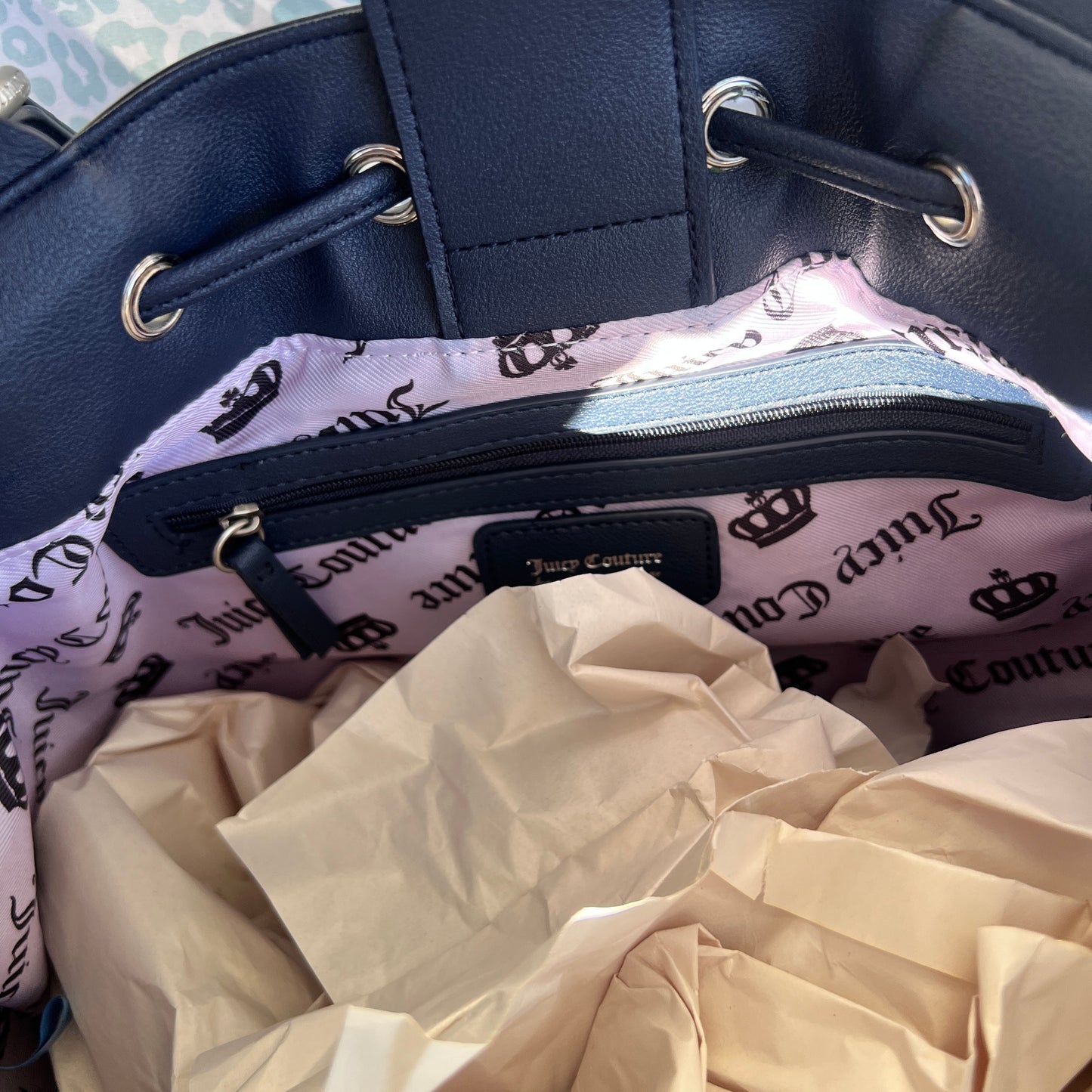 New Blue Juicy Couture Daydreamer Tote Bag Purse Custom Dyed Juicy Lovers Club