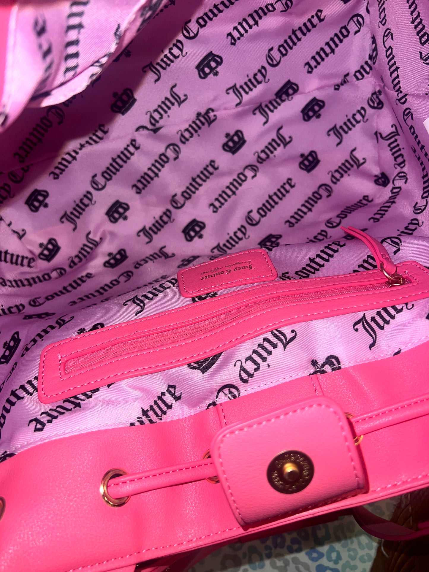 New Pink Juicy Couture Purse Daydreamer Tote Bag Handbag Vintage Style Crown