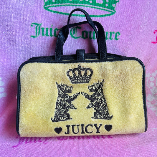 Vintage Green Juicy Couture Makeup Bag Cosmetic Travel Case Y2K Terry Cloth