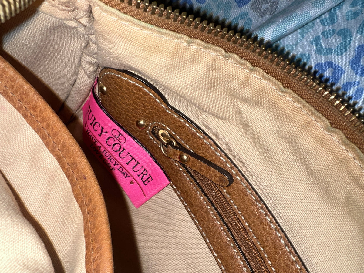 Vintage Pink Brown Juicy Couture Purse Barrel Crown Shoulder Bag Y2K Handbag
