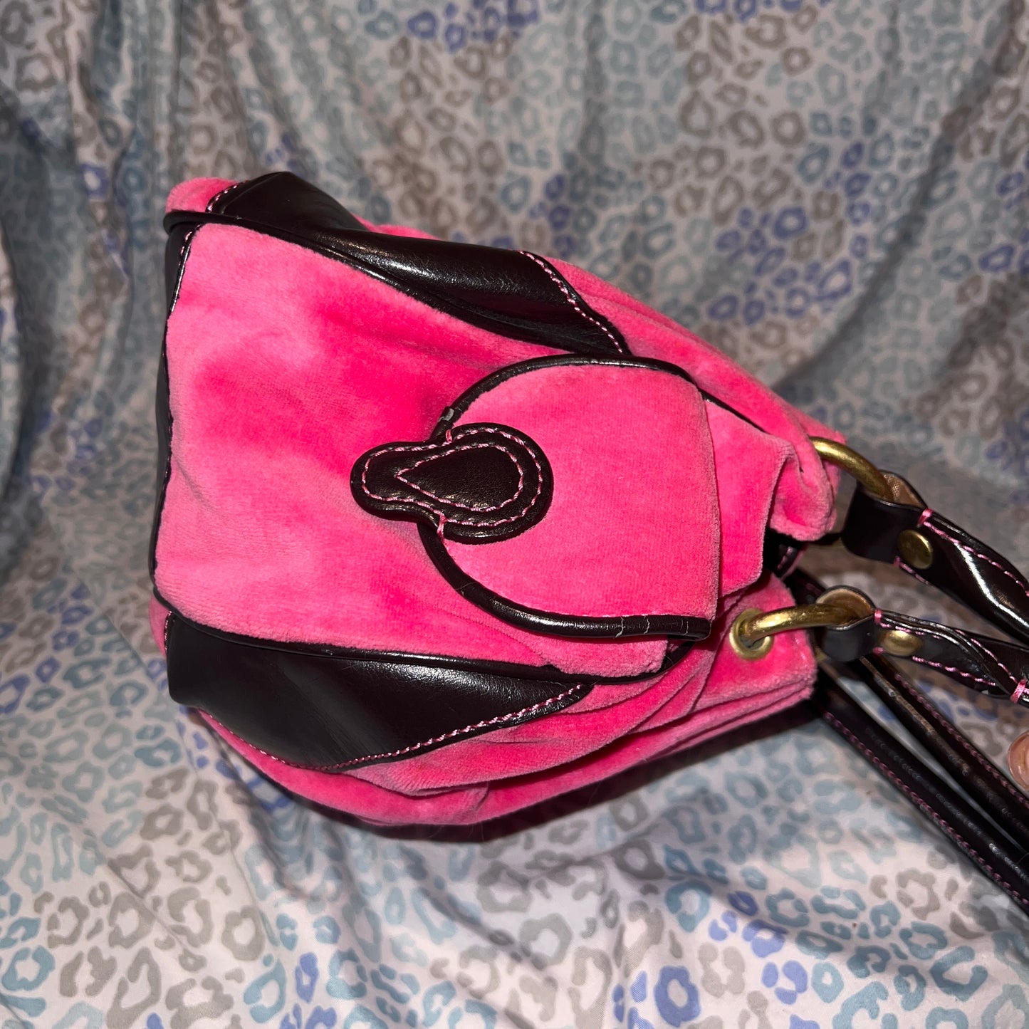 Vintage Pink Juicy Couture Purse Handbag Satchel Bag Velour Y2K