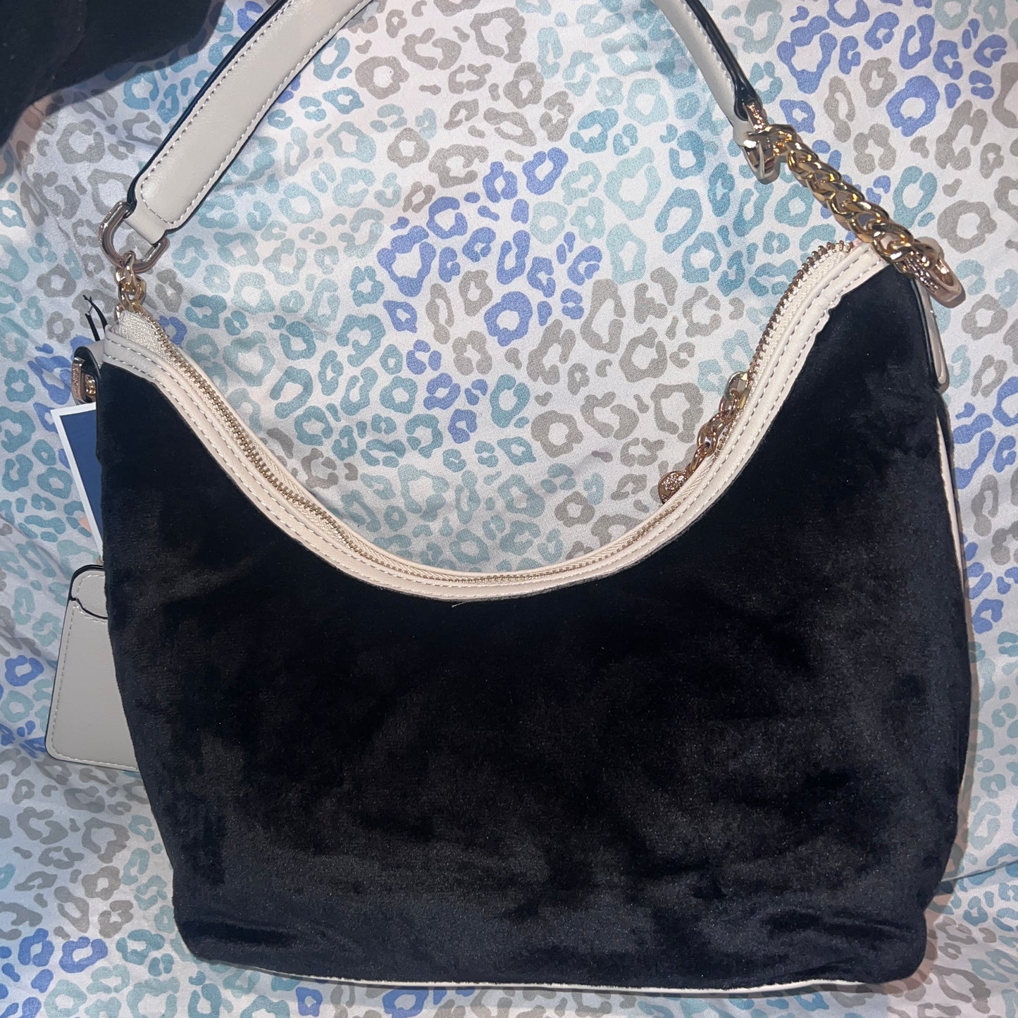 New Black Juicy Couture Purse Velvet Bag Handbag Vintage Style Scottie Dog