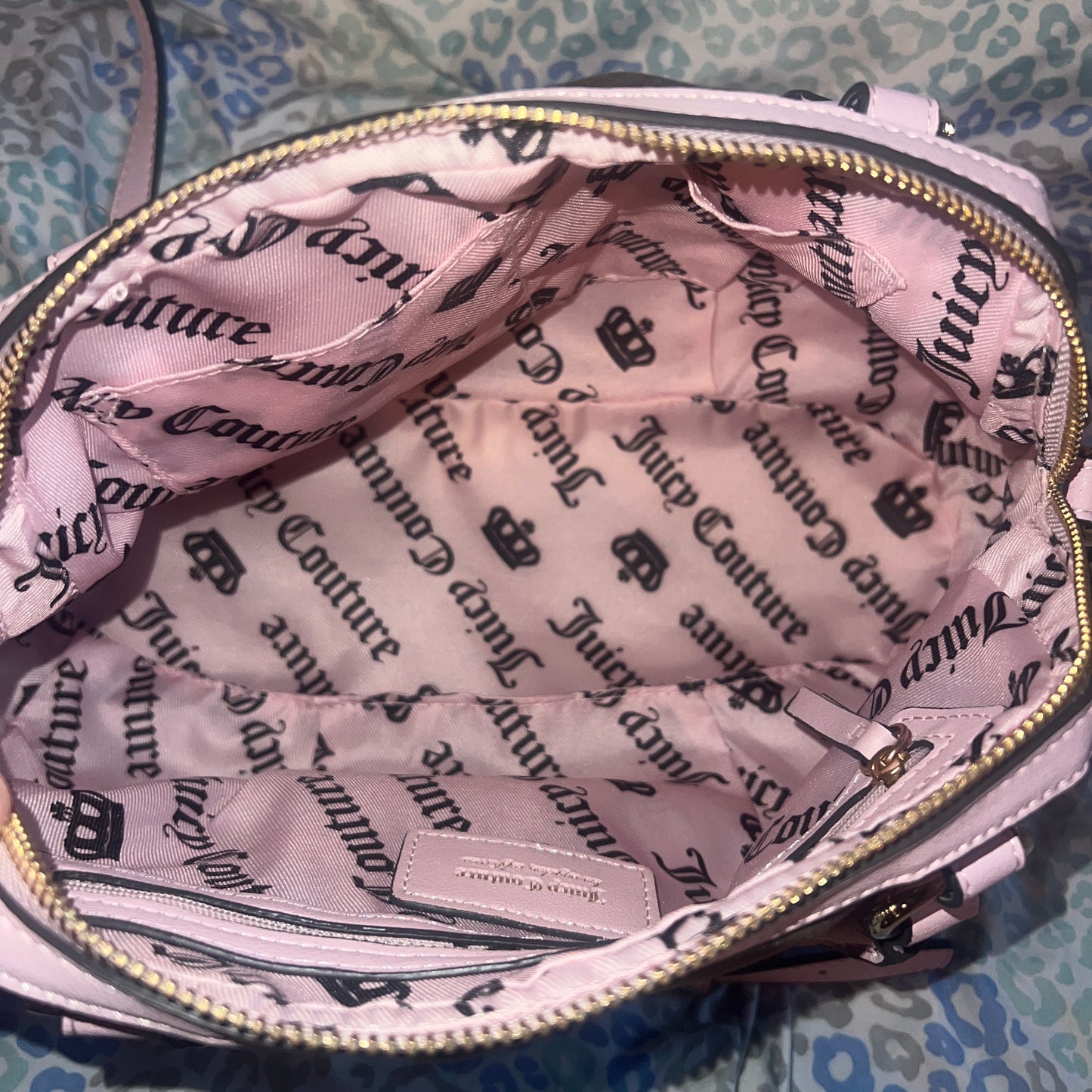New Pink Brown Juicy Couture Purse Handbag Satchel Bag MSRP $89 Juicy Never Dies