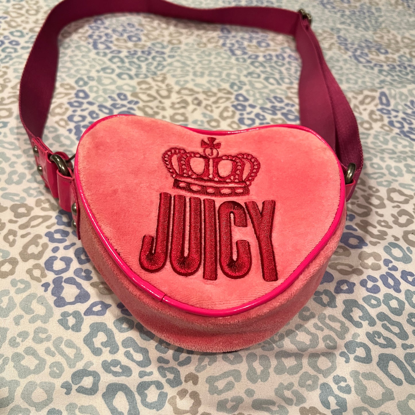 Vintage Rare Hot Pink Juicy Couture Purse Handbag Satchel Bag Velour y2k