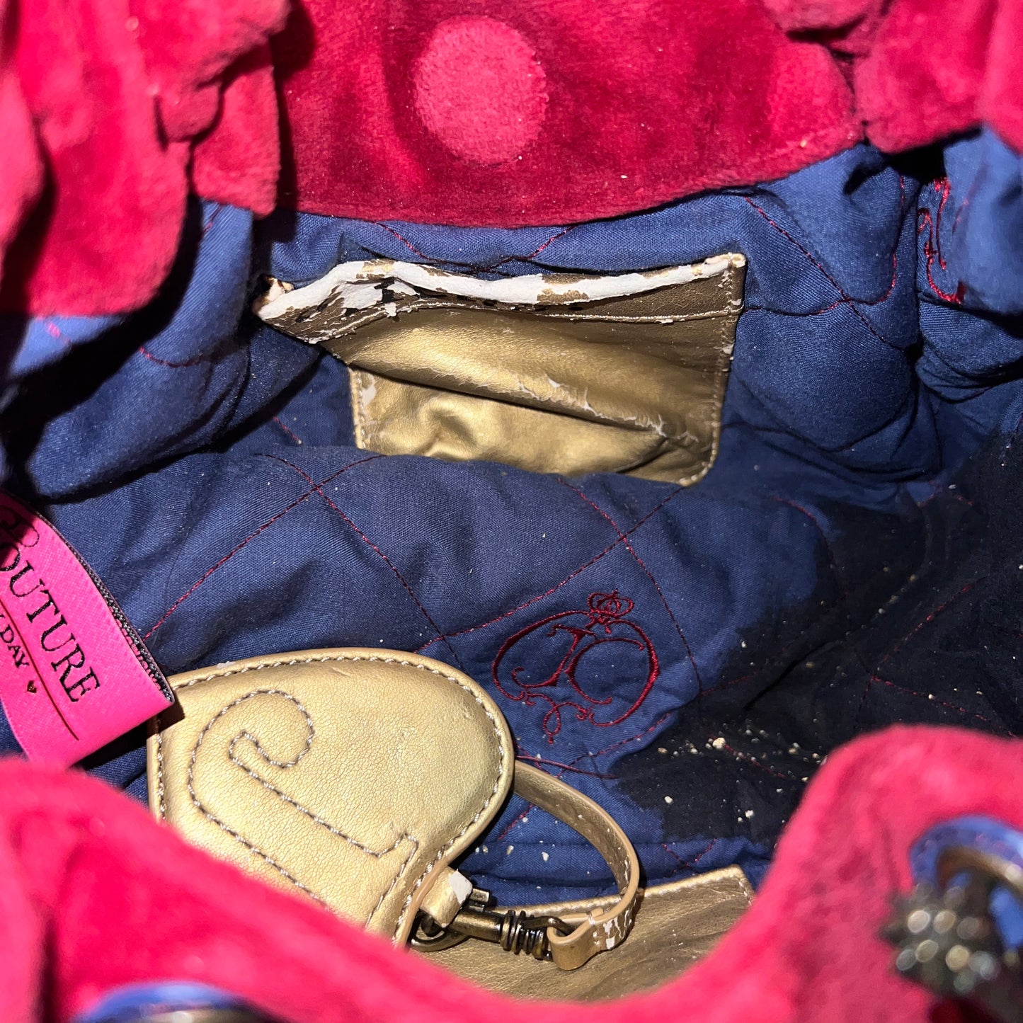 Vintage Blue Red Juicy Couture Purse Velour House of Juicy Handbag Y2K Bag