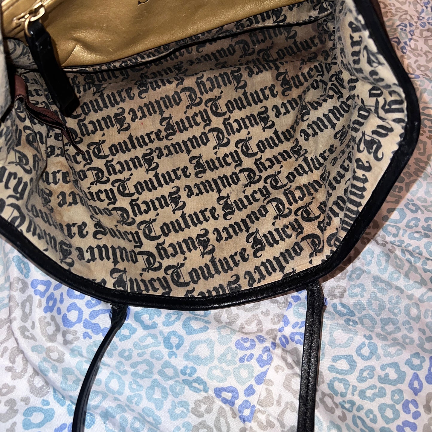 Vintage Black Juicy Couture Purse Tote Bag Handbag Scottie Dog Velour Mcbling