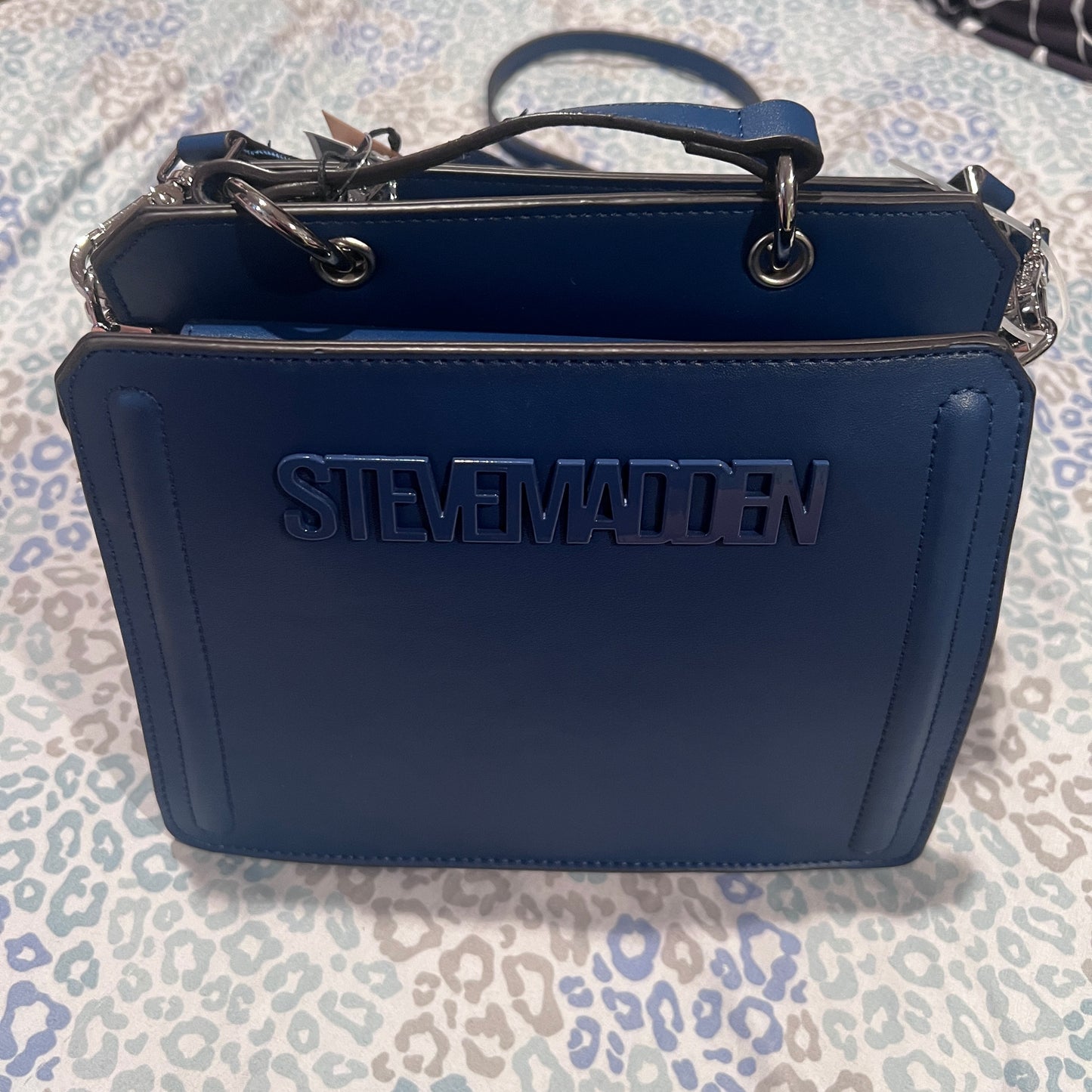 New Steve Madden Purse Hand Bag Satchel Galaxy Blue Bevelyn NWT Viral TikTok