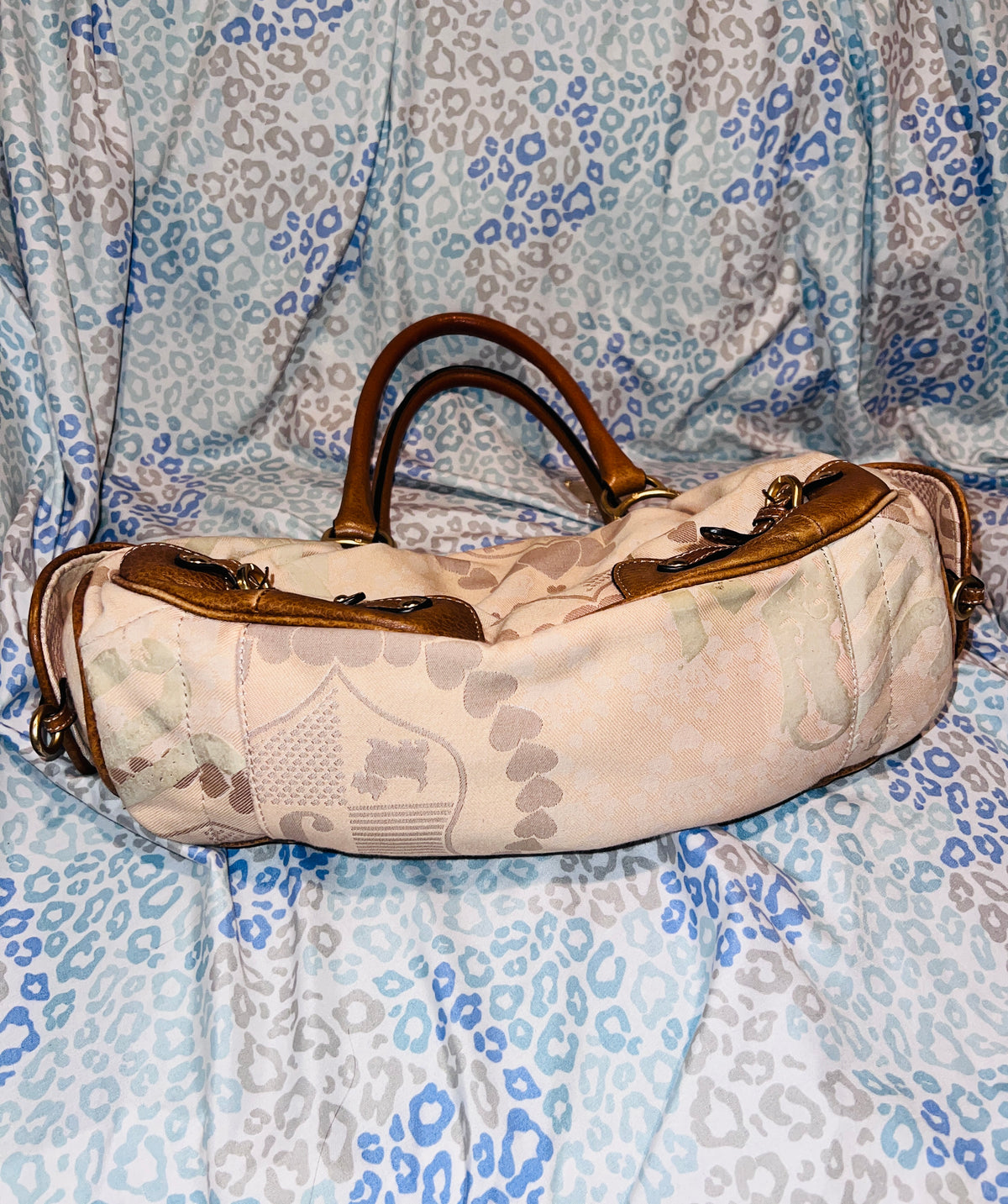 Vintage Pink Brown Juicy Couture Purse Satchel Crown Shoulder Bag Y2K Handbag