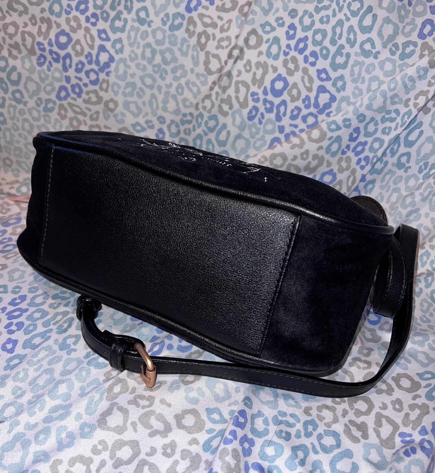 New Black Juicy Couture Purse Need More Juicy Crossbody Bag Velour Vintage Style