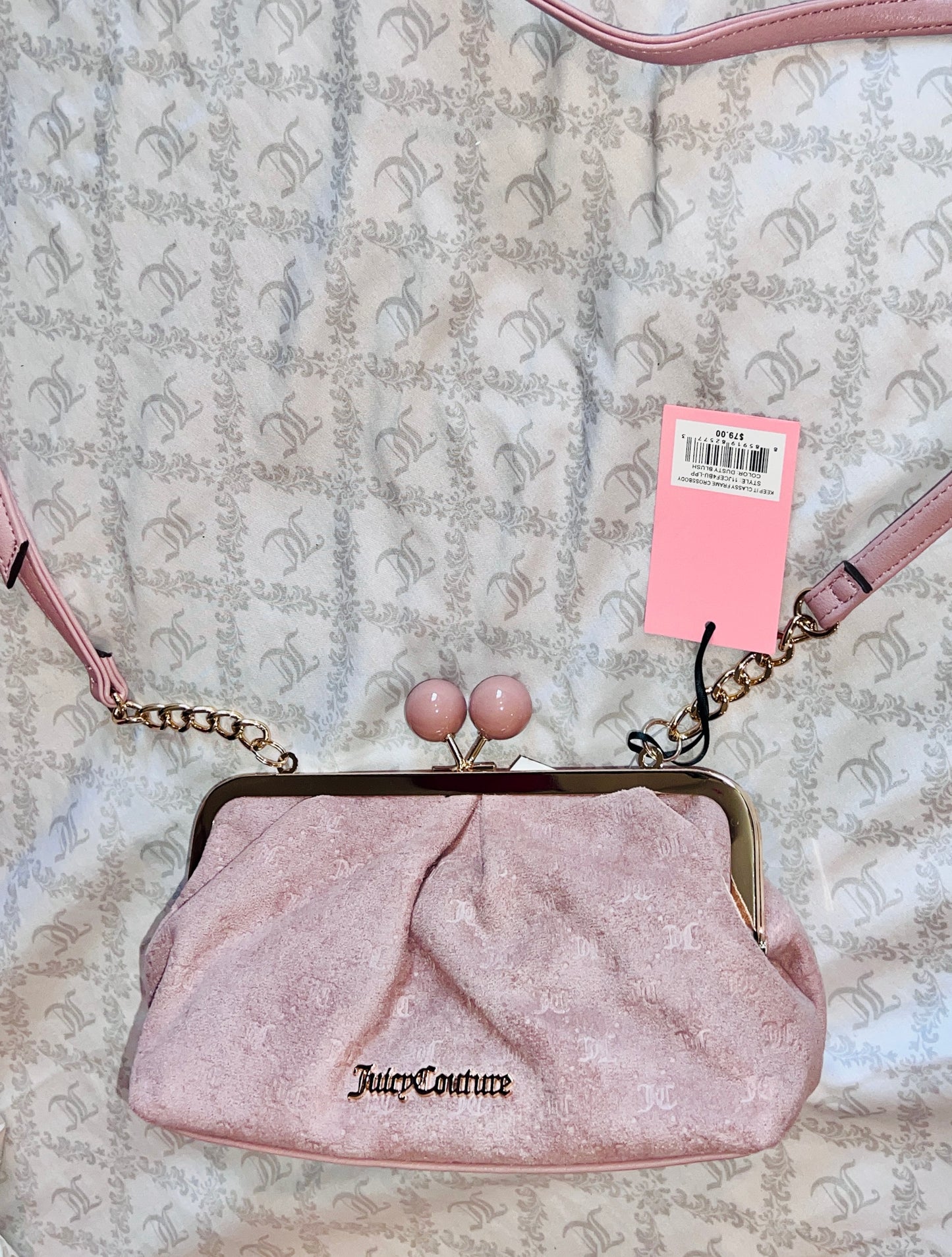 New Pink Juicy Couture Purse Crossbody Chocolate Coin Bag
