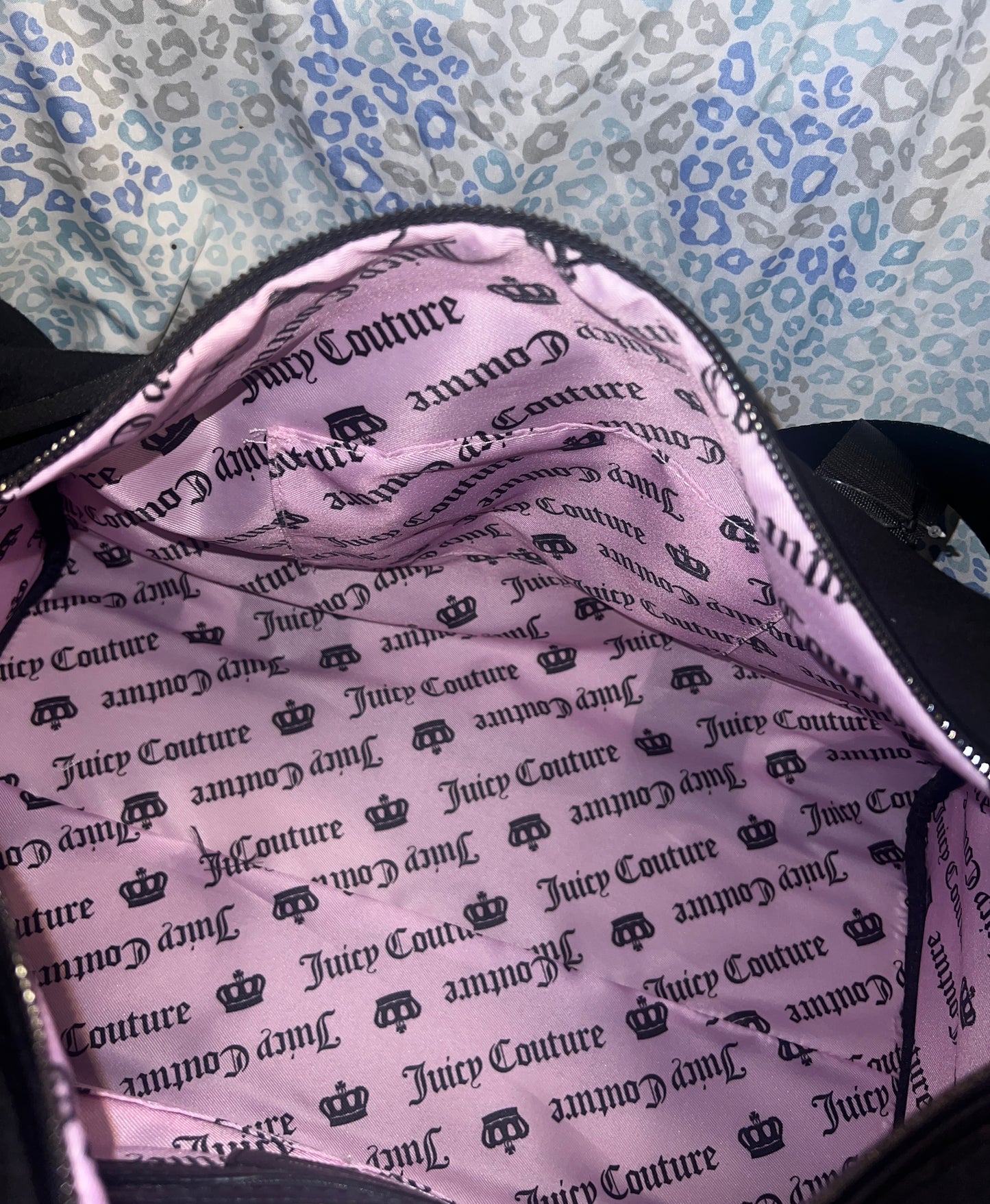 New Black Juicy Couture Weekender Purse XL Size Duffle Travel Bag Juicy Angel