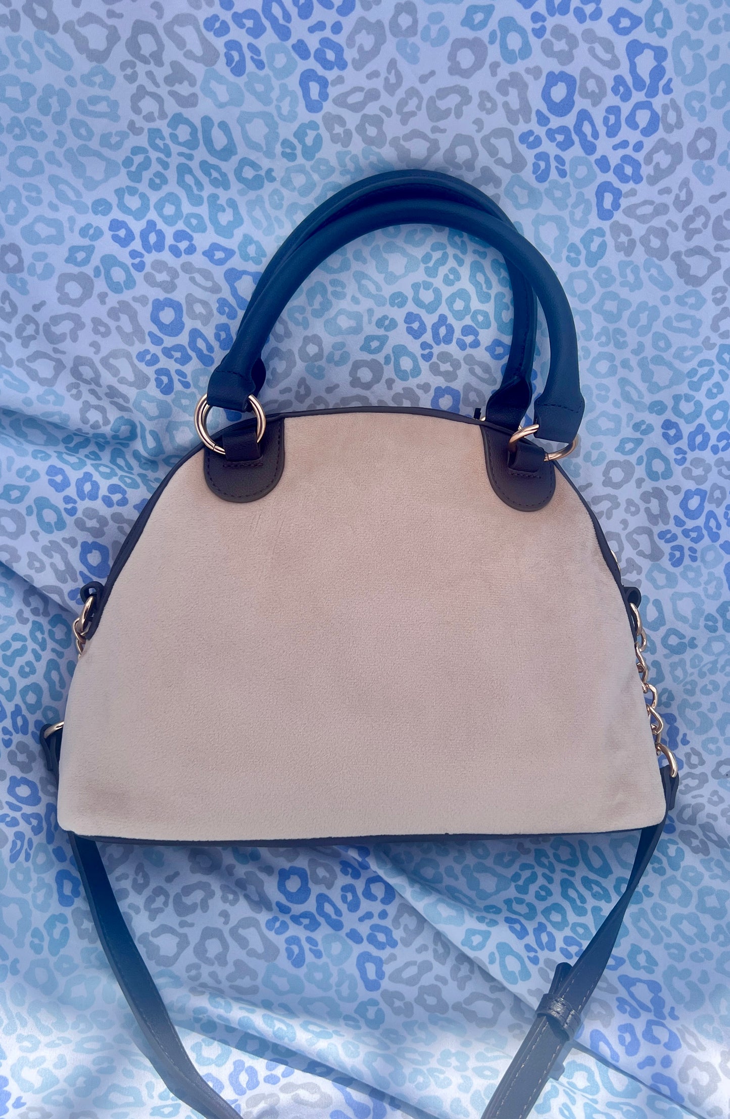 New Brown Beige Juicy Couture Purse Renaissance Bowler Bag Velour Vintage Style