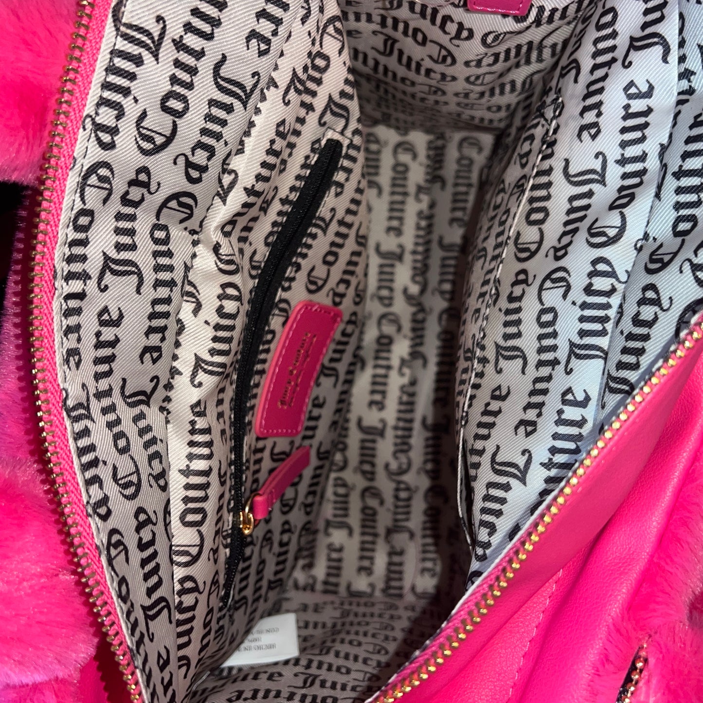New Pink Juicy Couture Tote Bag Purse Faux Fur Crossbody MSRP $99 Mcbling