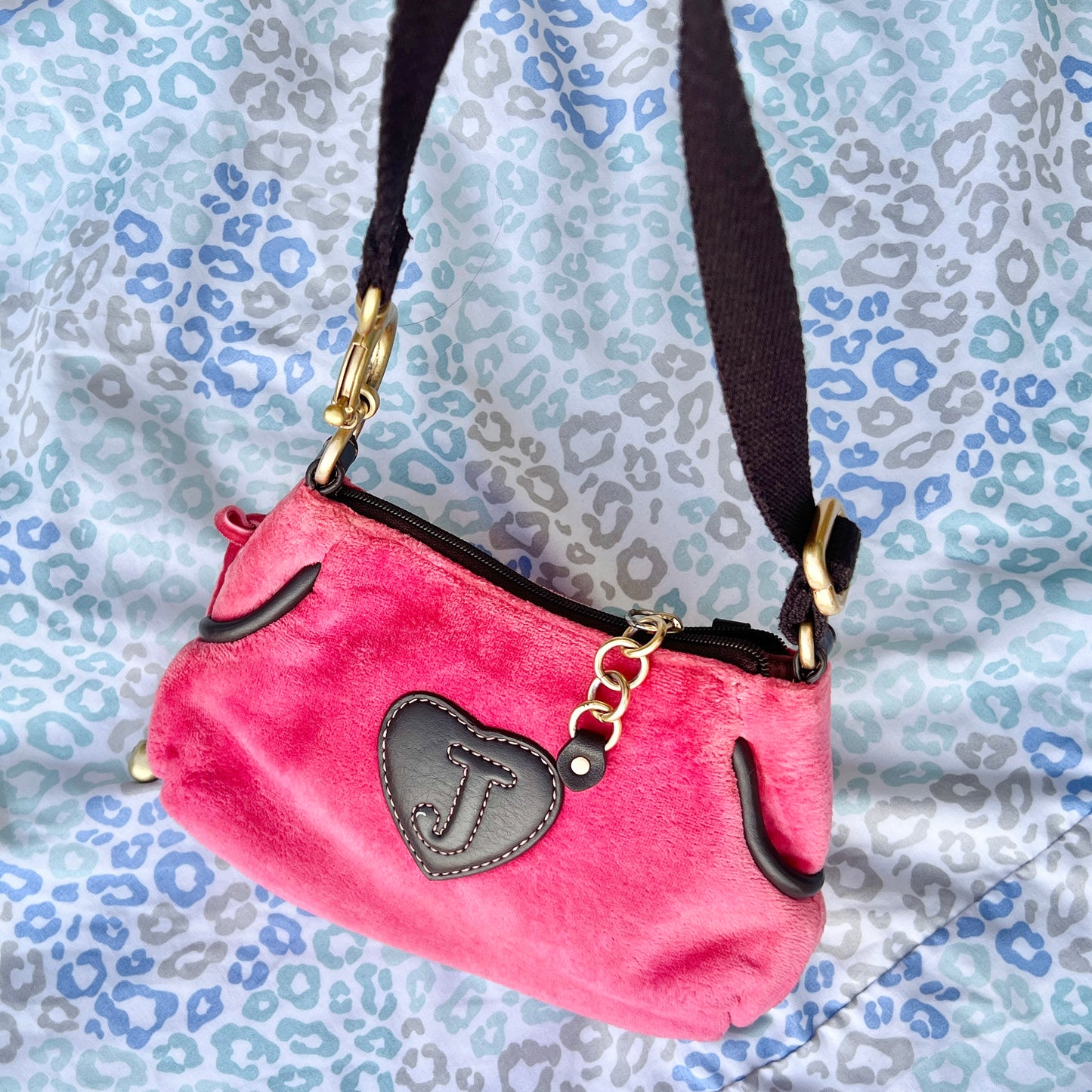 Vintage Rare Pink Juicy Couture Purse Mini Bag Clutch Handbag Y2K Velour Mcbling