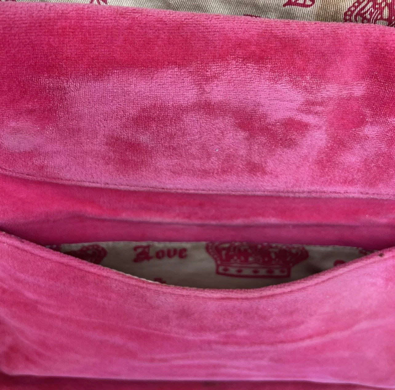 Vintage Rare Pink Juicy Couture Messenger Bag Purse Velour Juicy Girls Club Y2K