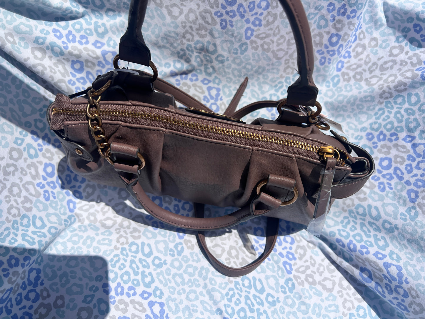 New Brown Juicy Couture Purse Handbag Satchel + Bag Charm Pleather