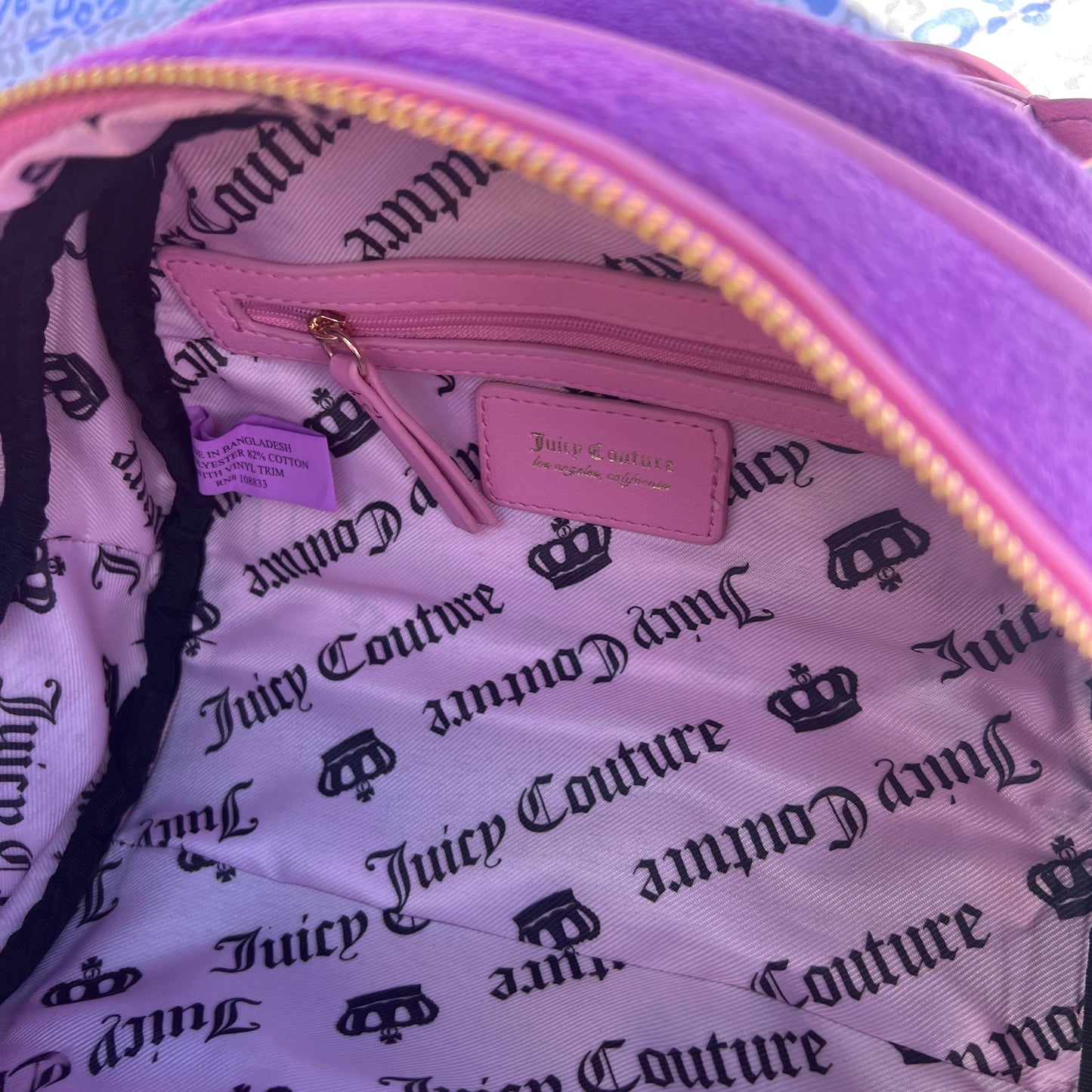 New Pink Purple Juicy Couture Purse Strawberry Satchel Bag Custom Dyed Handbag