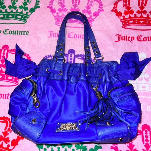 Vintage Blue Juicy Couture Purse Tote Bag Handbag Daydreamer Y2K Mcbling