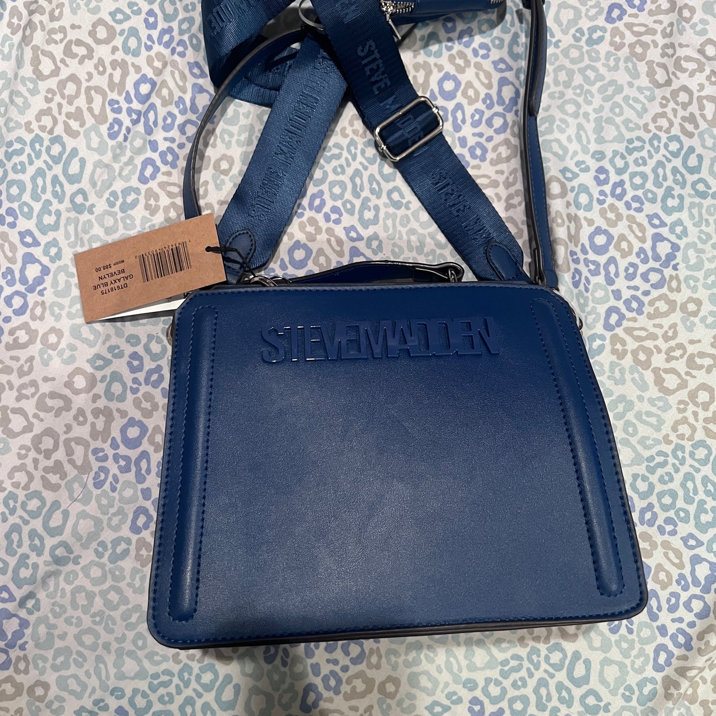 New Steve Madden Purse Hand Bag Satchel Galaxy Blue Bevelyn NWT Viral TikTok