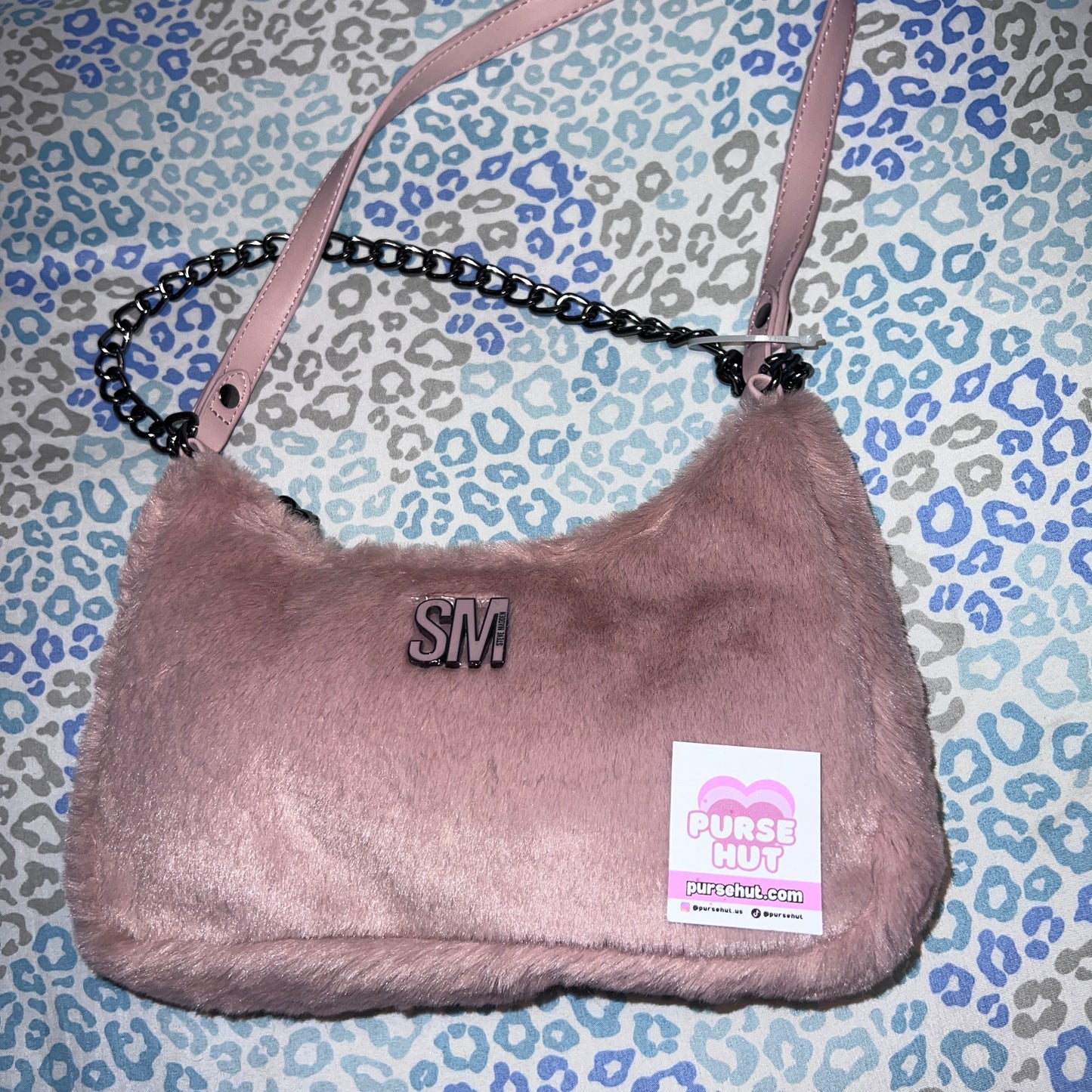 New Fluffy Pink Steve Madden Purse Fur MSRP $88