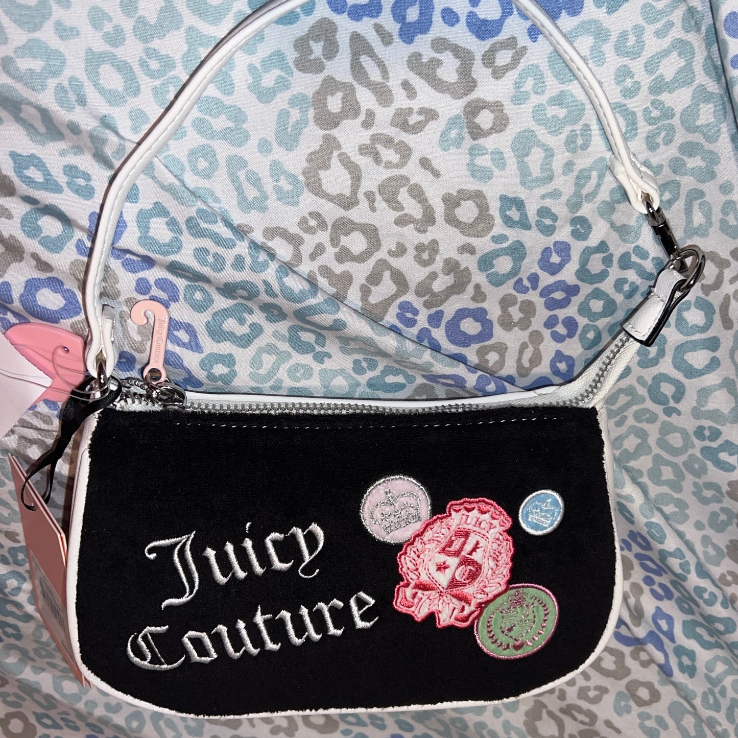New Black Juicy Couture Wristlet Purse Clutch Bag Handbag Juicy Girls Rule