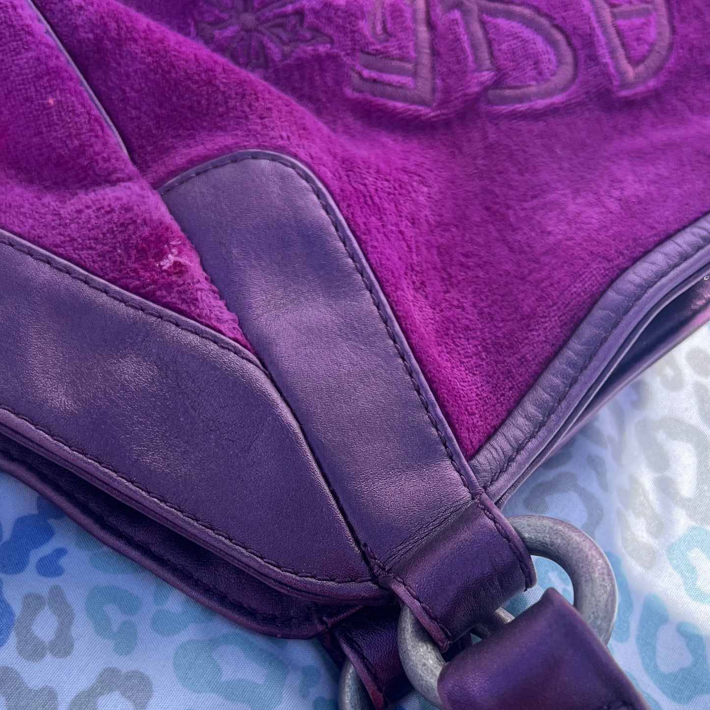 Vintage Rare Purple Juicy Couture Purse Shoulder Bag Handbag Satchel Velvet Y2K
