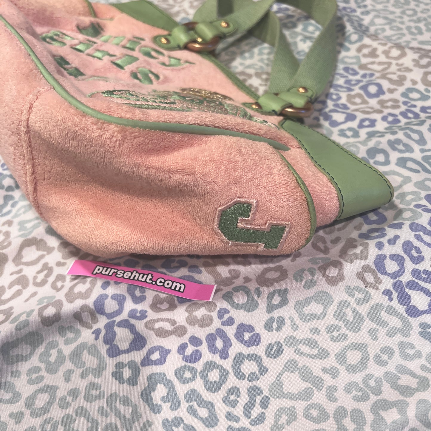 Vintage Rare Green Pink Juicy Couture Purse Handbag Bag Terry - Juicy Girls Rule