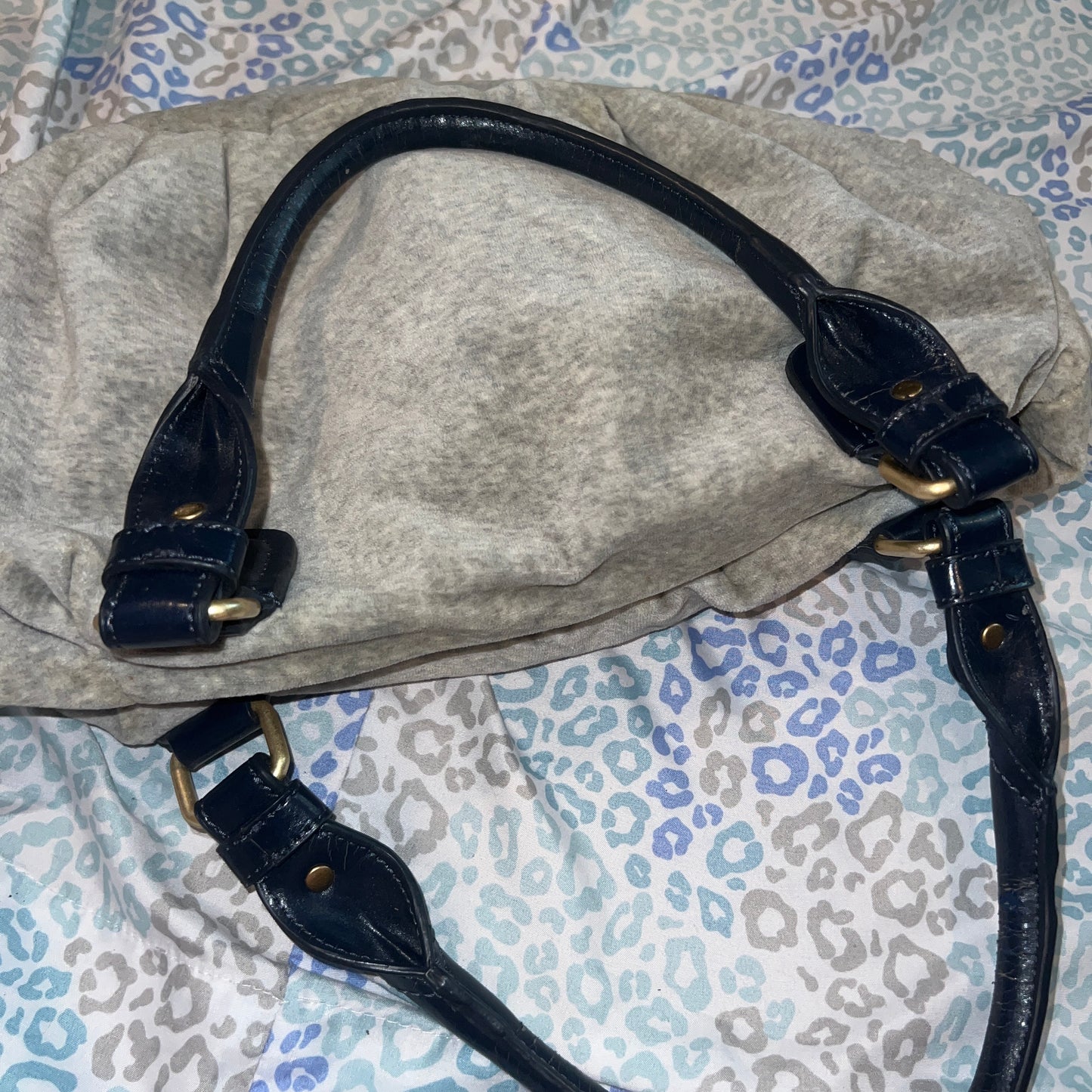 Vintage Grey Juicy Couture Purse Satchel Bag Handbag Velour Y2K