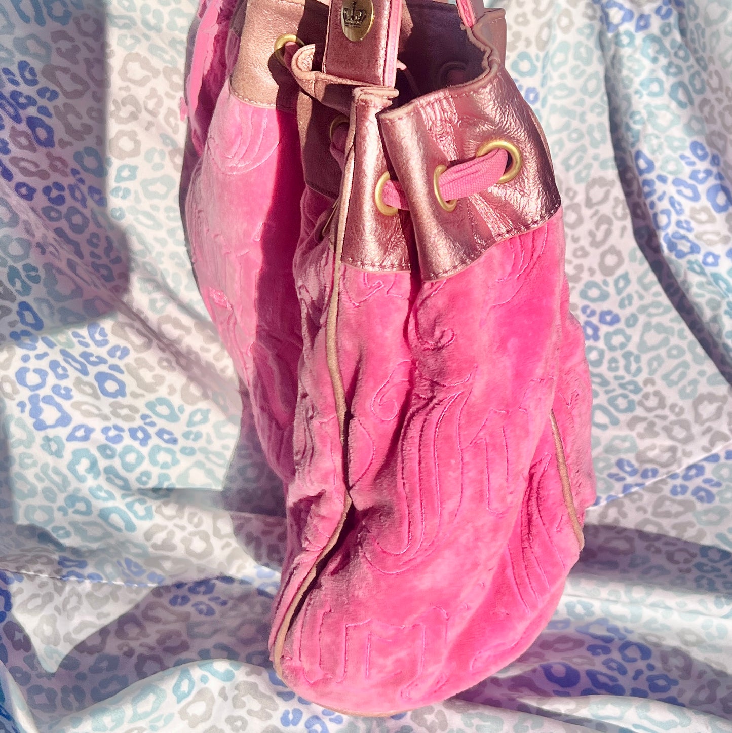 Vintage Pink Juicy Couture Purse Daydreamer Tote Bag Y2K Velour Rare Quilted