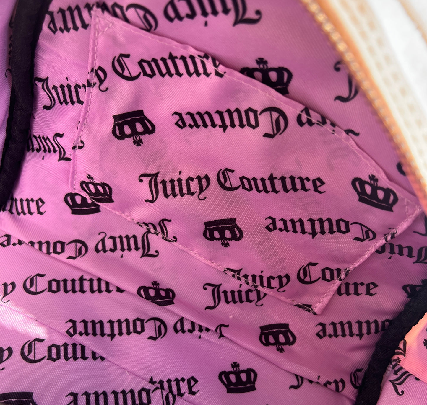 New Tan Cream Juicy Couture Purse Bowler Bag Handbag Terry Cloth Ice Cream Charm