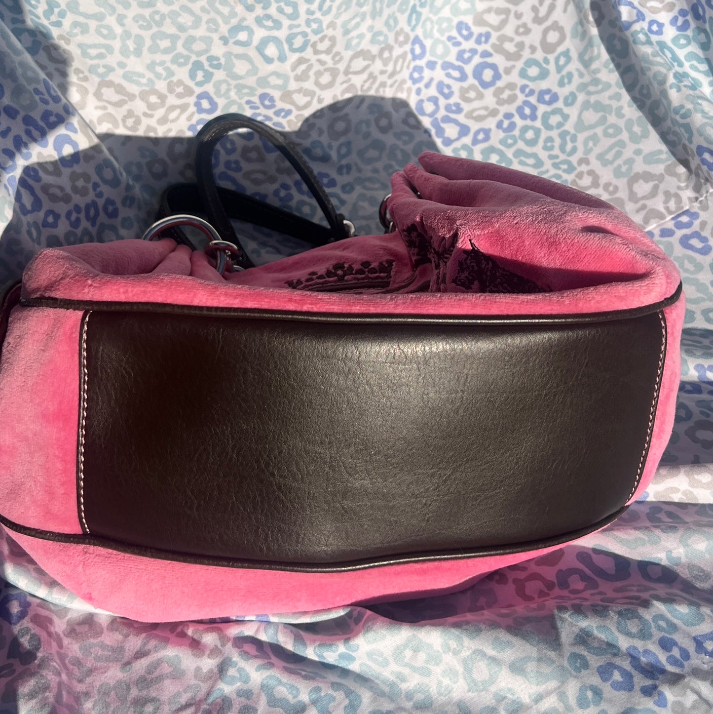 Vintage Pink Juicy Couture Purse Handbag Satchel Bag Velour Y2K