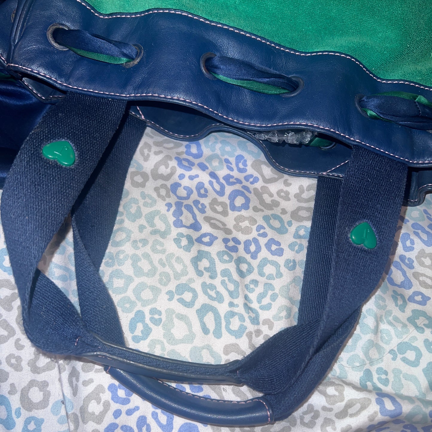 Vintage Blue Green Juicy Couture Tote Bag Purse Daydreamer - Her Royal Juicyness